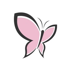 pink modern abstract beautiful butterfly vector illustration design