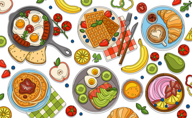 Breakfast Dishes Coloring Set