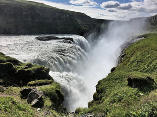 Obraz na płótnie Canvas A view of the Gulfoss waterfall in Iceland