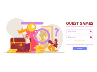 Quest Games Login Page