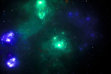 Abstract colorful light elements on dark background. 