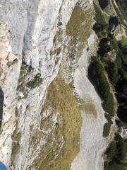 a rope on the rock for climbing