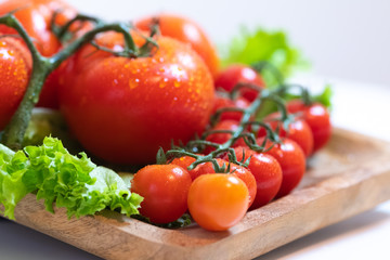 Juicy and fresh tomatoes ready for eating.