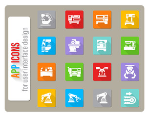 machine tools icon set