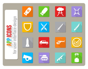 Military simply icons