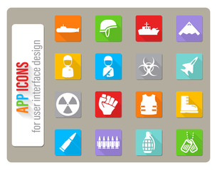 Military simply icons