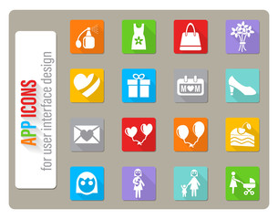 mohter day icon set