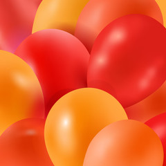 background of orange balloons vector art red