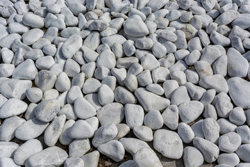 White decorative round stones, Background and texture