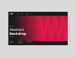 Abstract homepage design. Modern web page design template, concept. Colorful 3d zig zag lines and constellations. Colors name: spanish crimson, eerie black. Eps10 vector. 
