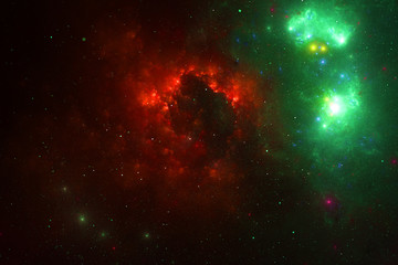 Abstract colorful light elements on dark background. 