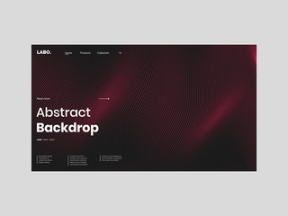 Abstract homepage design. Modern web page design template, concept. Colorful wavy outlines and constellations. Colors name: spanish crimson, medium blue, eerie black. Eps10 vector. 