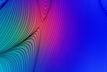 Light Blue, Red vector backdrop with curved lines.