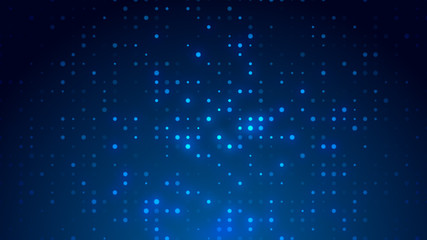 Dot  white blue pattern screen led light gradient texture background. Abstract  technology big data digital background. 3d rendering.