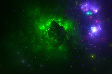 Fototapeta premium Abstract colorful light elements on dark background. 