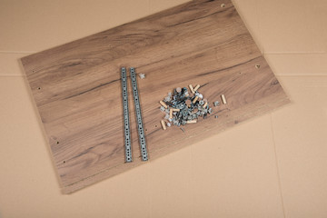 Putting together self assembly furniture.Diy concept