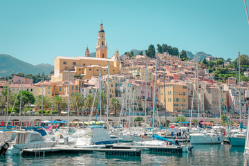 Menton, wonderful city of the cote-d‚ÄôAzur with its marine and architectures,  in a sunny day...