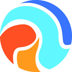 Vector Design of an Abstract Logo in Blue and Orange with a Circle Theme