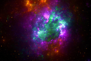 Abstract colorful light elements on dark background. 