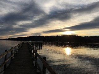 Obraz premium sunset at the dock