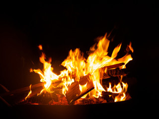 Obraz premium fire in fireplace