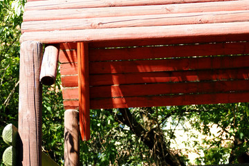 wooden old roof on the Playground