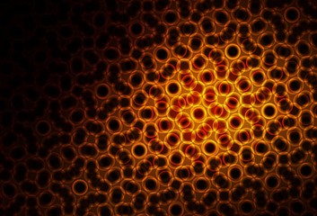 Dark Orange vector backdrop with dots.