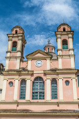 Fototapeta na wymiar Colorful church in Varese Ligure