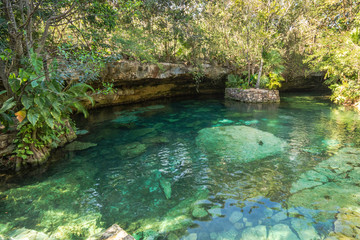 Fototapeta na wymiar cenote kantunchi, ubicado en la riviera maya