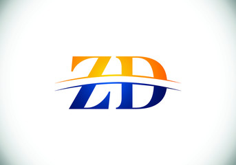 Initial Monogram Letter Z D Logo Design Vector Template. Graphic Alphabet Symbol for Corporate Business Identity