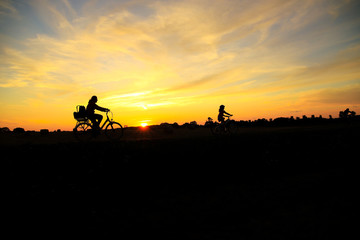 Biking into sundown on the peninsula 