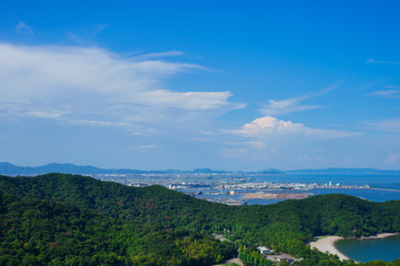 Fototapeta na wymiar 日峯山展望台から北方向を撮影　(徳島県徳島市)