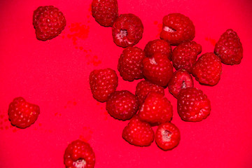 red raspberries background