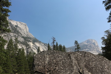 Views of Yosemite National Park while hiking to Half Dome
