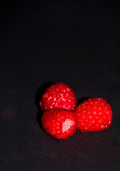 strawberry on black