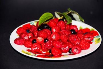 raspberries and blackberries