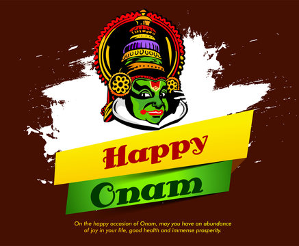Happy Onam festival background for South India Kerala traditional celebration.Vallam-kali festive kerala.