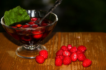 raspberries and currants