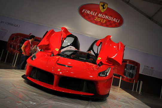 MUGELLO, IT, November, 2013: Ferrari La Ferrari on display at Mugello Circuit in italy during Exhibition of Finali Mondiali Ferrari  2013. Italy.