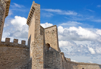ancient historic Genoese castle or fortress