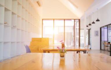 table by the window for doing business online at home during the outbreak of the Covid outbreak.