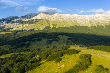 aerial view of the majella mountain area abruzzo italy