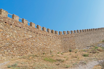 ancient historic Genoese castle or fortress