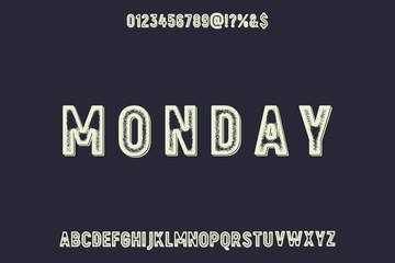 alphabet vintage font, typeface design, new style background vector