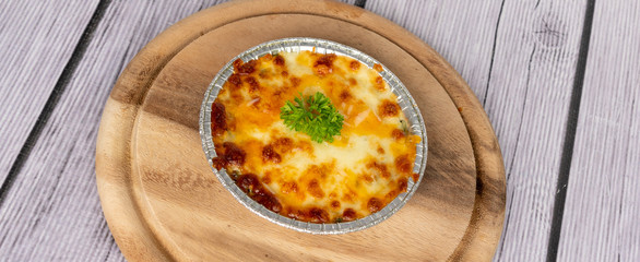 Pizzas, Fried Chicken, Sausages. 