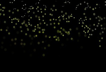 Dark Green vector template with ice snowflakes.