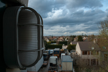 Wall Light with a View Over a Parisian Suburb