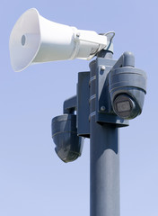 Safety ip cameras and loud speaker for monitoring