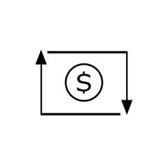 Money Turnover or revenue icon. Vector illustration style is flat iconic symbol, orange color, transparent background. Designed for web and software interfaces.
