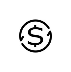 Money Turnover or revenue icon. Vector illustration style is flat iconic symbol, orange color, transparent background. Designed for web and software interfaces.
